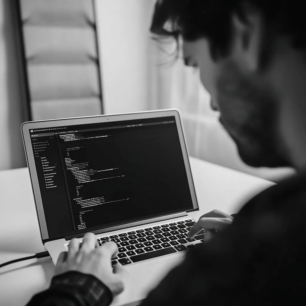 on page SEO a man is editing the page code